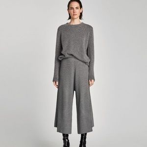 Zara knit asymmetrical culottes S